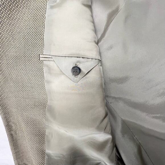 Vintage John W. Nordstrom REDA Blazer 46 Tan Wool Basketweave Sport Coat Italy - Picture 9 of 15